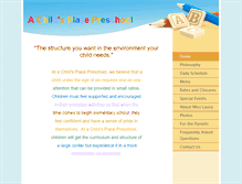 Tablet Screenshot of achildsplacepreschoolweb.com